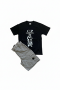 Ensemble noir/gris C.P. Company fond blanc