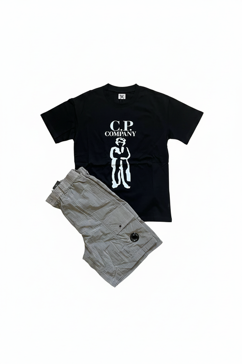 Ensemble noir/gris C.P. Company fond blanc