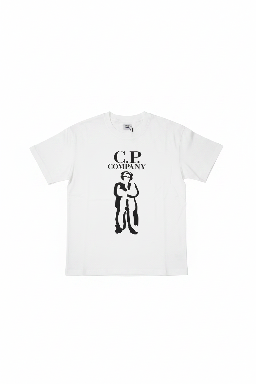 T-shirt blanc C.P. Company fond blanc
