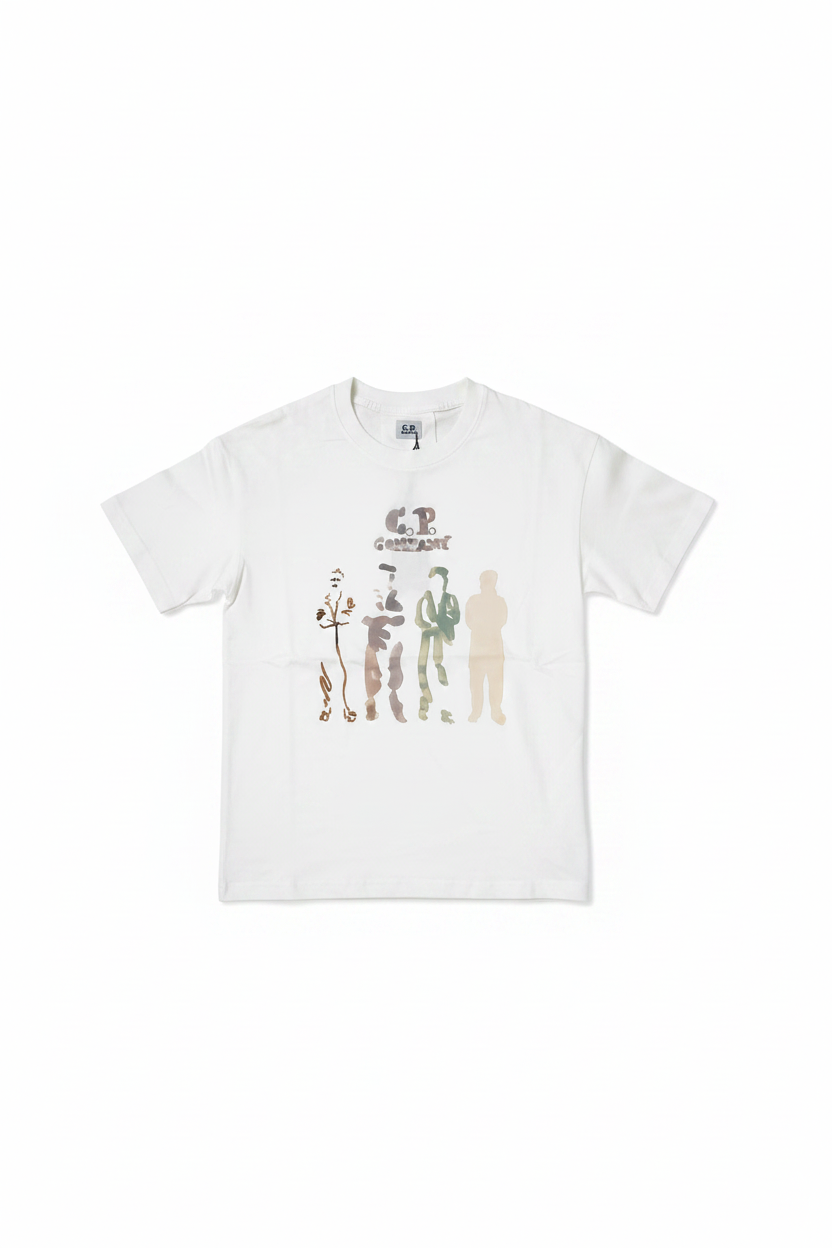 T-shirt blanc camo C.P. Company fond blanc