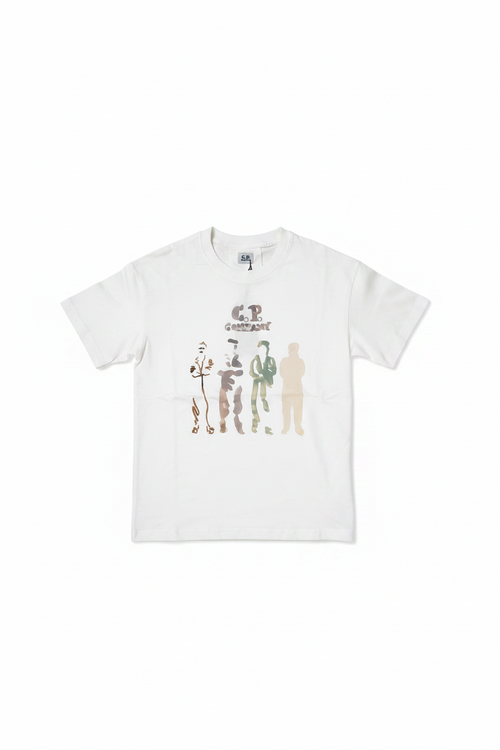 T-shirt blanc camo C.P. Company fond blanc